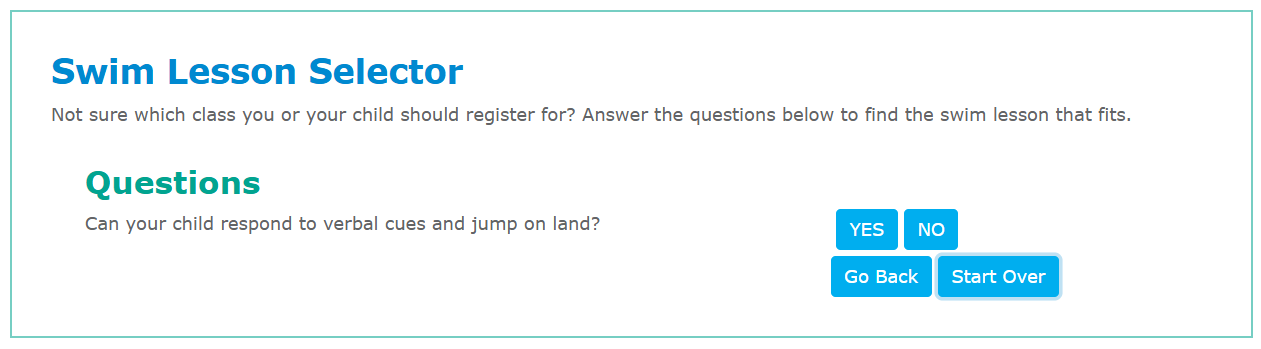 Swim Lesson Selector