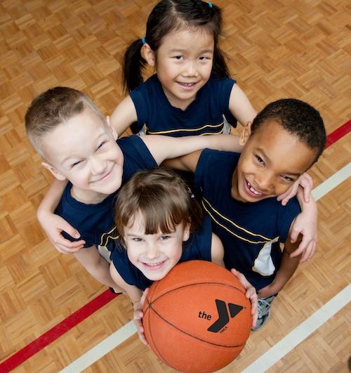 Playing youth basketball at the Y!