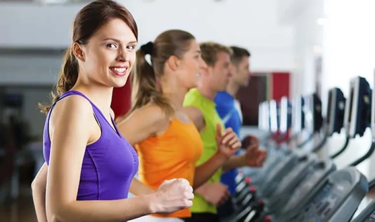 Member running on treadmill